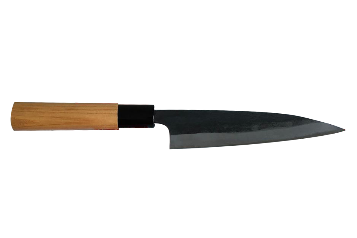 Couteau japonais artisanal Kyusakichi - Couteau shoto 14,5 cm manche zelkova