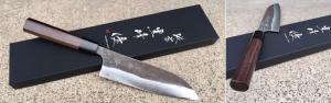 COUTEAU JAPONAIS ARTISANAL ECHIZEN KUROUCHI SANTOKU 170 MM