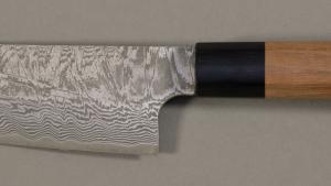 COUTEAU JAPONAIS ARTISANAL SHIRO KAMO SG2 DAMAS - SANTOKU 16,5 CM