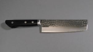 Couteau japonais Kane Tsune 3 couches martelé - Couteau Nakiri 16,5 cm