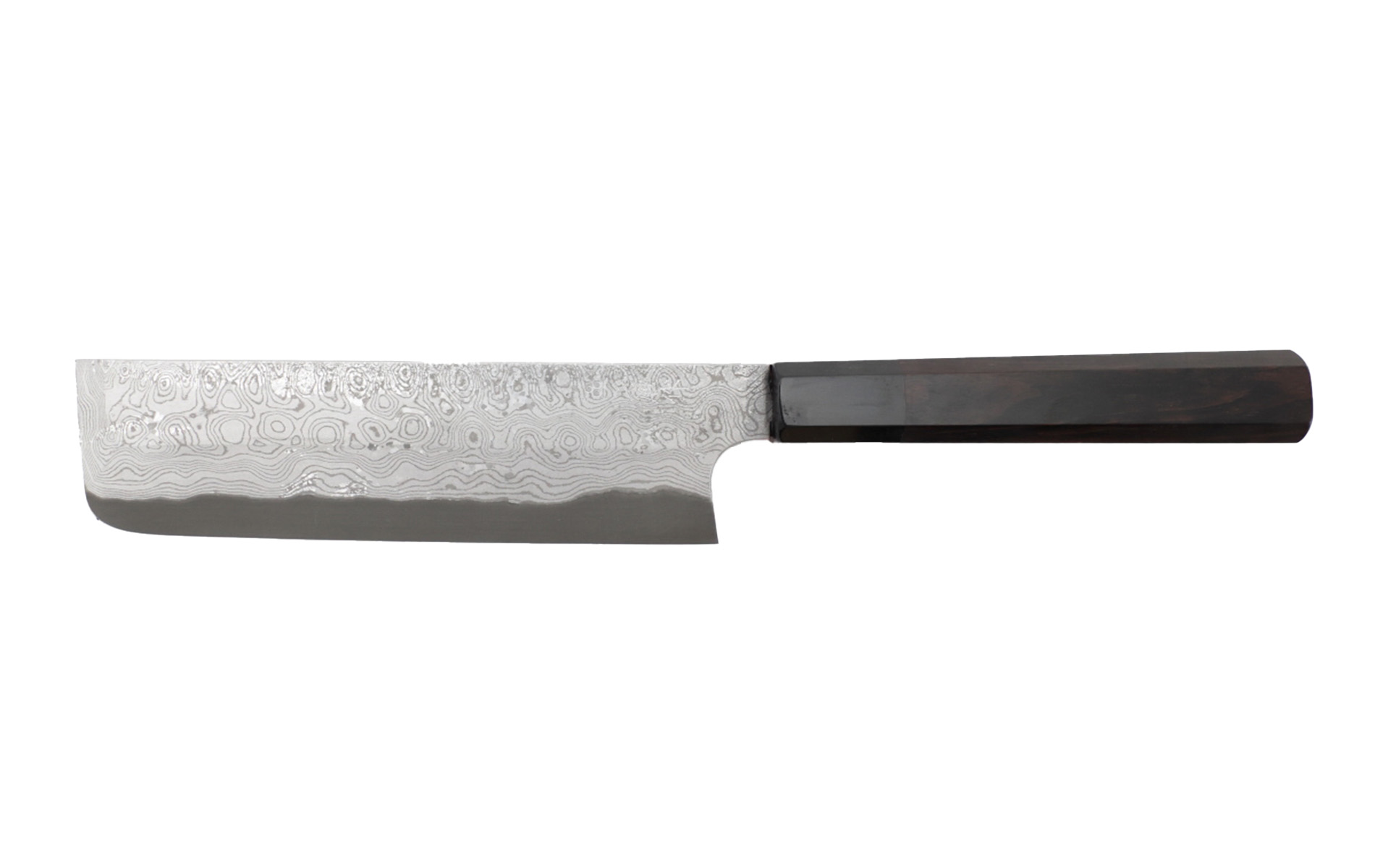 Couteau japonais artisanal Nigara Hamono Blue Paper Steel Damas - Couteau usuba 16,5 cm - gaucher
