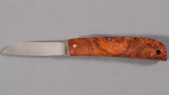 Couteau pliant japonais Higonokami de Junpei Makkari loupe d'amboine 6 cm - 9