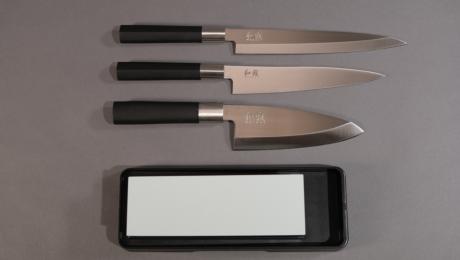 Set de 3 couteaux de cuisine Kai Wasabi Black "spécial poisson"