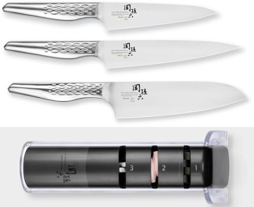 Set de 3 couteaux Kai Seki magoroku Serie IMAYO chef santoku Japon