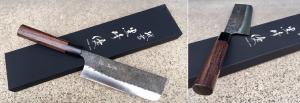 COUTEAU JAPONAIS ARTISANAL ECHIZEN KUROUCHI USUBA 165 MM