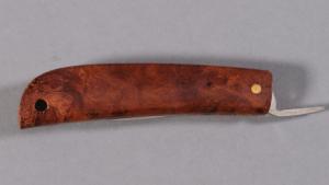 Couteau pliant japonais Higonokami de Junpei Makkari loupe d'amboine - 6 cm - 15