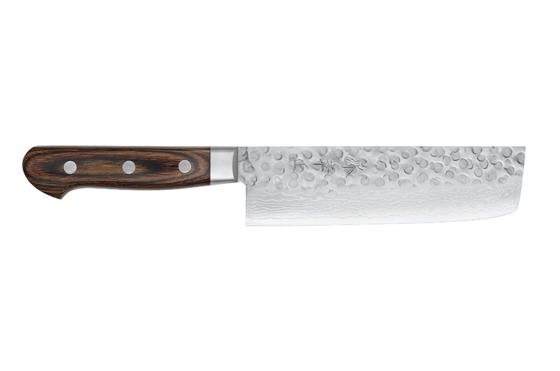 Couteau japonais artisanal Musakichi VG10 Damas - Couteau nakiri 16,5 cm