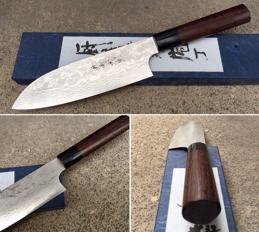 Couteau artisanal Shiro Kamo Acier inoxydable VG﻿10 - manche Redwood