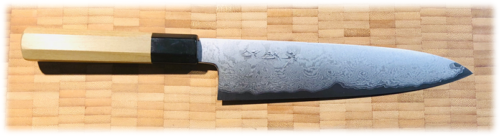Couteau japonais artisanal - Sakai Kikumori - chef 21 cm - acier Ginsan