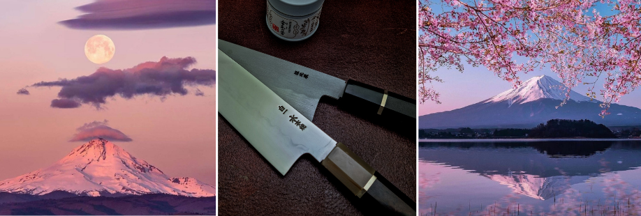 Couteau japonais honyaki avec estampe