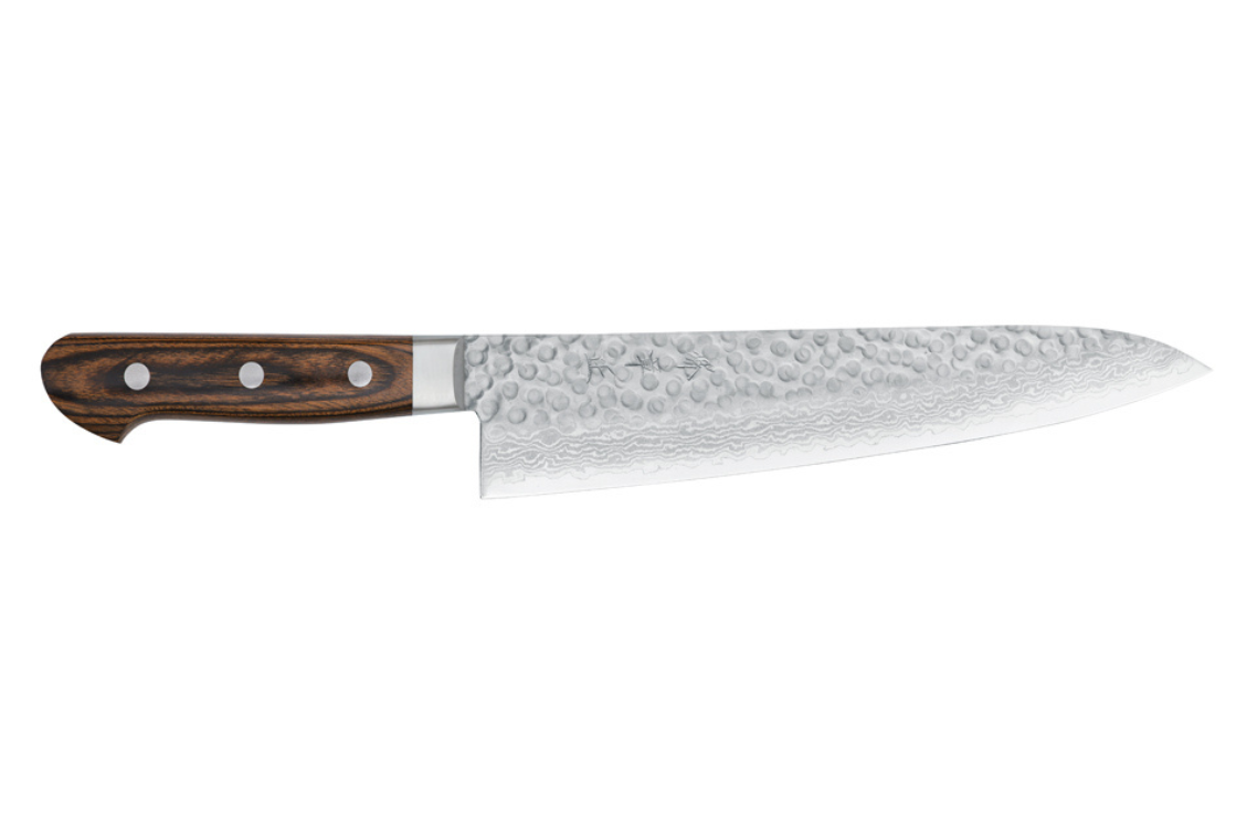 Couteau japonais artisanal Musakichi VG10 Damas - Couteau gyuto 24 cm