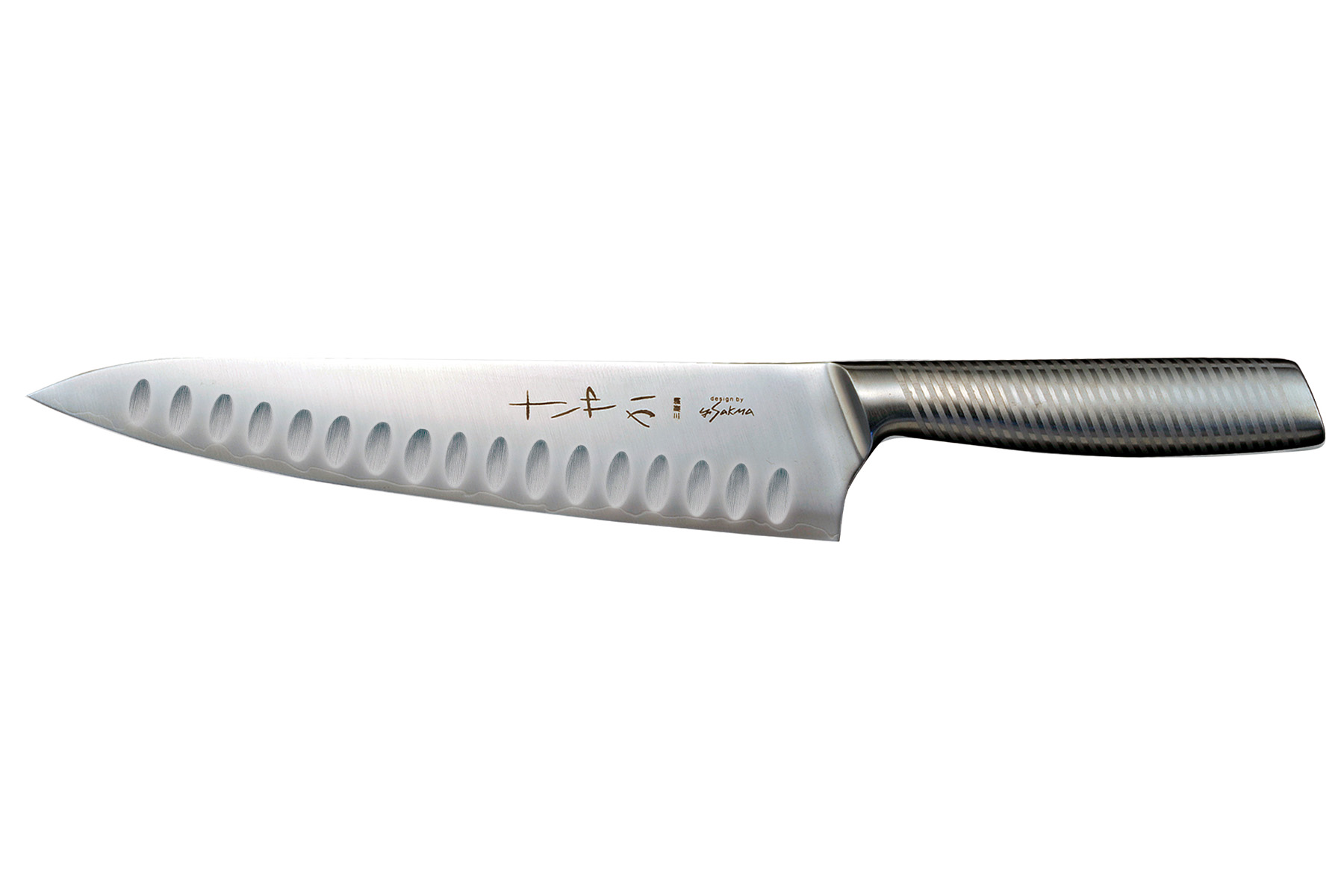 Couteau japonais Yaxell Sayaka - Couteau de chef 20 cm lame alvéolée