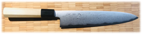 Couteau japonais artisanal - Sakai Kikumori - Chef 24 cm - acier Ginsan