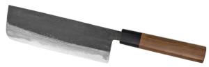 COUTEAU JAPONAIS ARTISANAL KAMO FINITION "BRUT DE FORGE" DAMAS - NAKIRI 170 MM