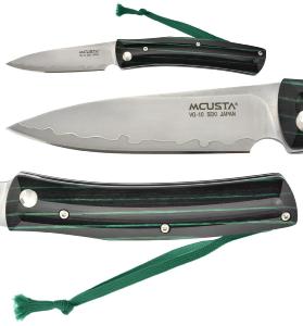 Couteau japonais Higonokami - manche 11 cm stamina noir et rainures vertes