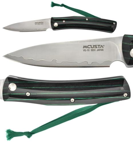 Couteau japonais pliant HIGONOKAMI - manche 11 cm stamina noir et rainures vertes