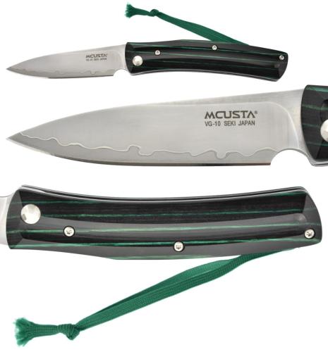 Couteau japonais Higonokami - manche 11 cm stamina noir et rainures vertes