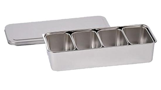 SET DE 4 BOÎTES JAPONAISE EN INOX 281 x 118 x 63 mm