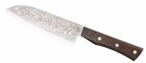 Couteau artisanal Shigeki gamme Brownwood - couteau santoku  17 cm