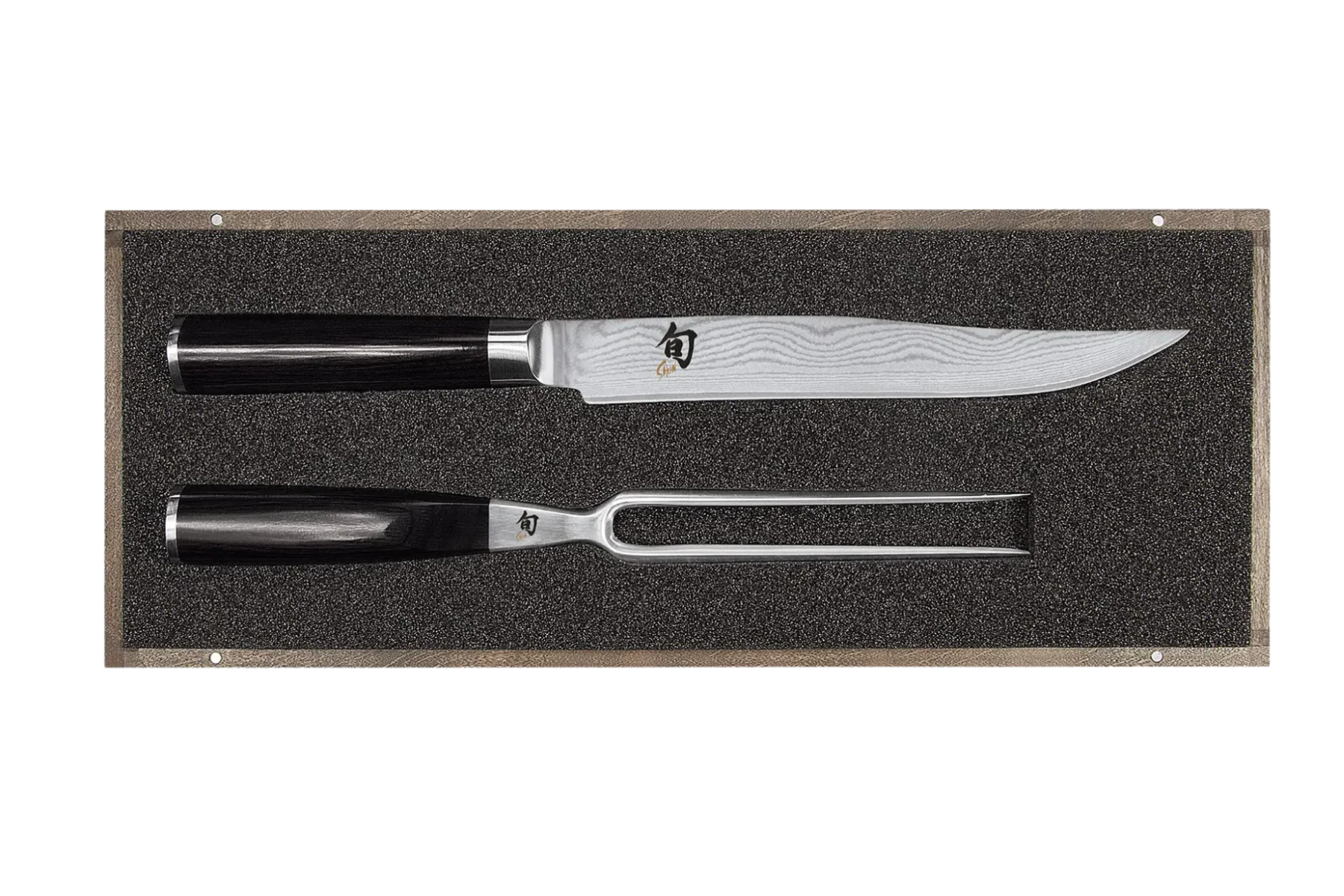 Coffret japonais Kai Shun Classic damas - Couteau trancheur et fourchette à viande