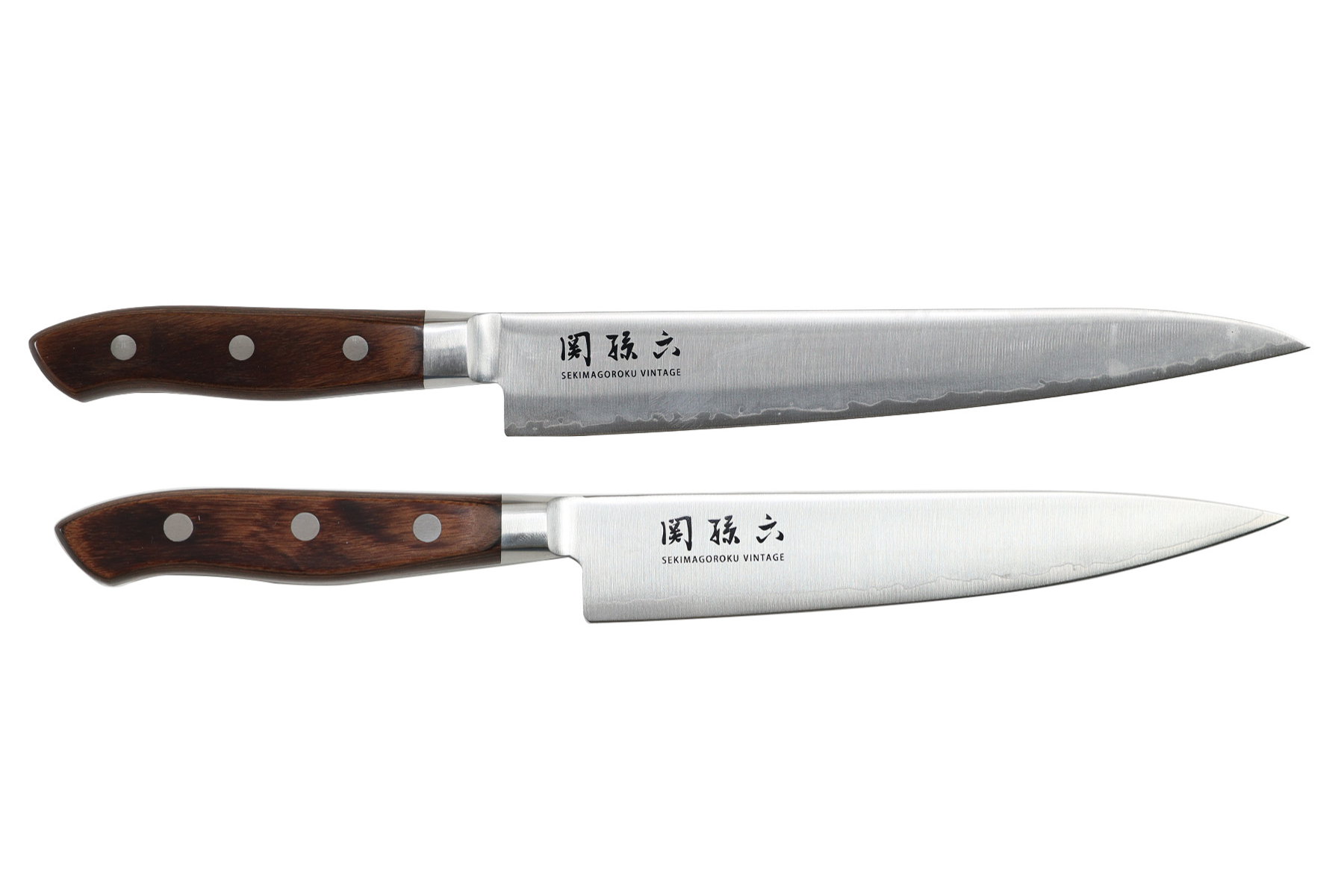 Set de 2 couteaux japonais Kai vintage - Couteau universel 15 cm et couteau trancheur 23 cm