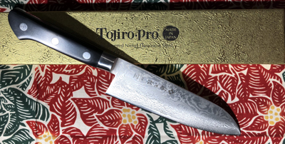 COUTEAU JAPONAIS SANTOKU 17CM TOJIRO DAMASCUS PRO SGPS