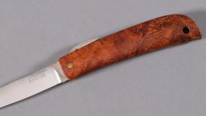 Couteau pliant japonais Higonokami de Junpei Makkari loupe d'amboine - 6 cm - 15