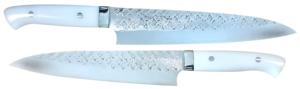 Couteau japonais artisanal SRS13 de Takeshi Saji - Couteau gyuto 24 cm Corian© blanc