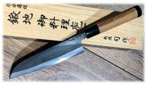 COUTEAU ARTISANAL JAPONAIS DE TSUKASA HINOURA RIVER JUMP - SANTOKU 165 MM