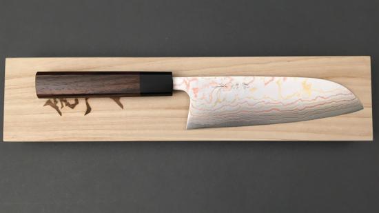 COUTEAU JAPONAIS ARTISANAL KASUMI RAINBOW - SANTOKU 18 CM