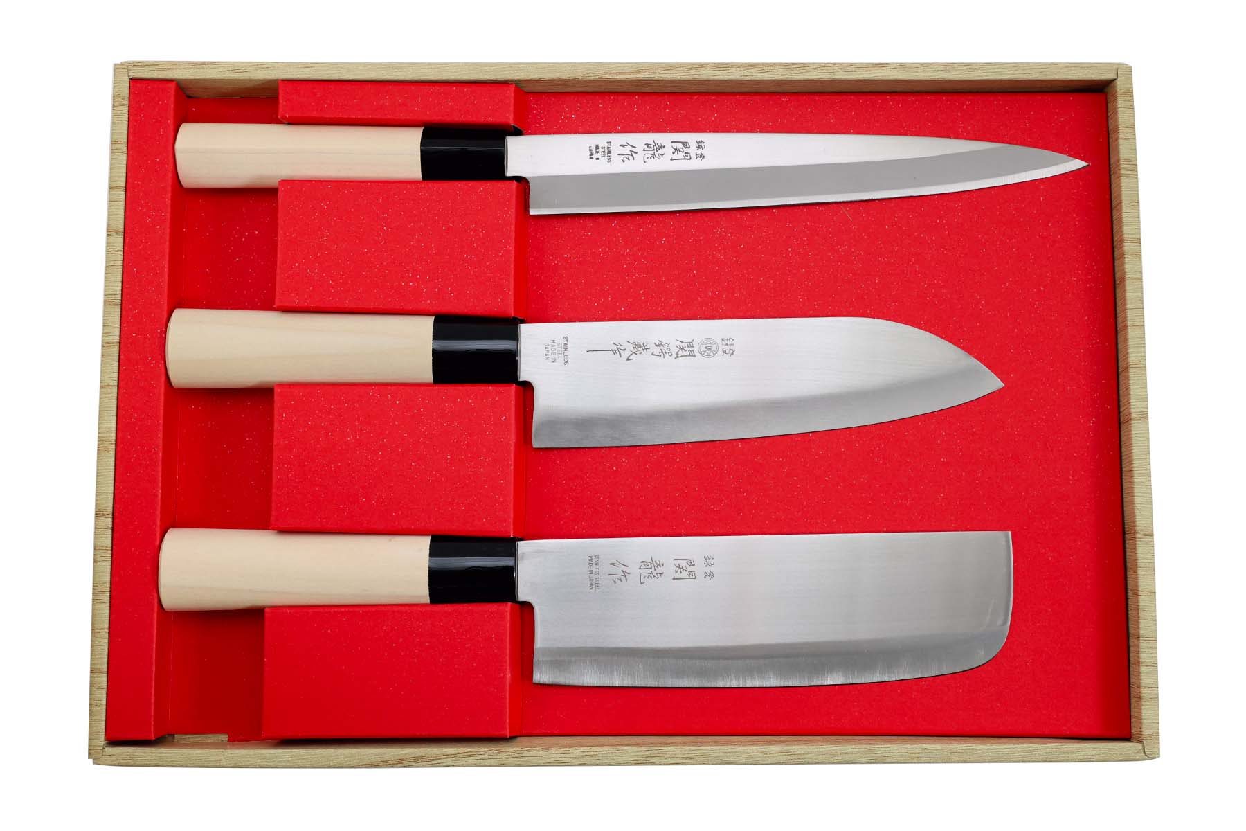 Coffret de 3 couteaux japonais Jaku Tradition
