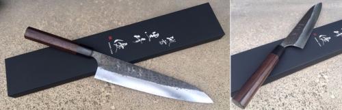 Couteau japonais artisanal Echizen finition "brut de forge" Gyuto/Chef 270 mm