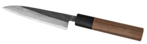 COUTEAU JAPONAIS ARTISANAL KAMO FINITION "BRUT DE FORGE" DAMAS - PETTY 120 MM