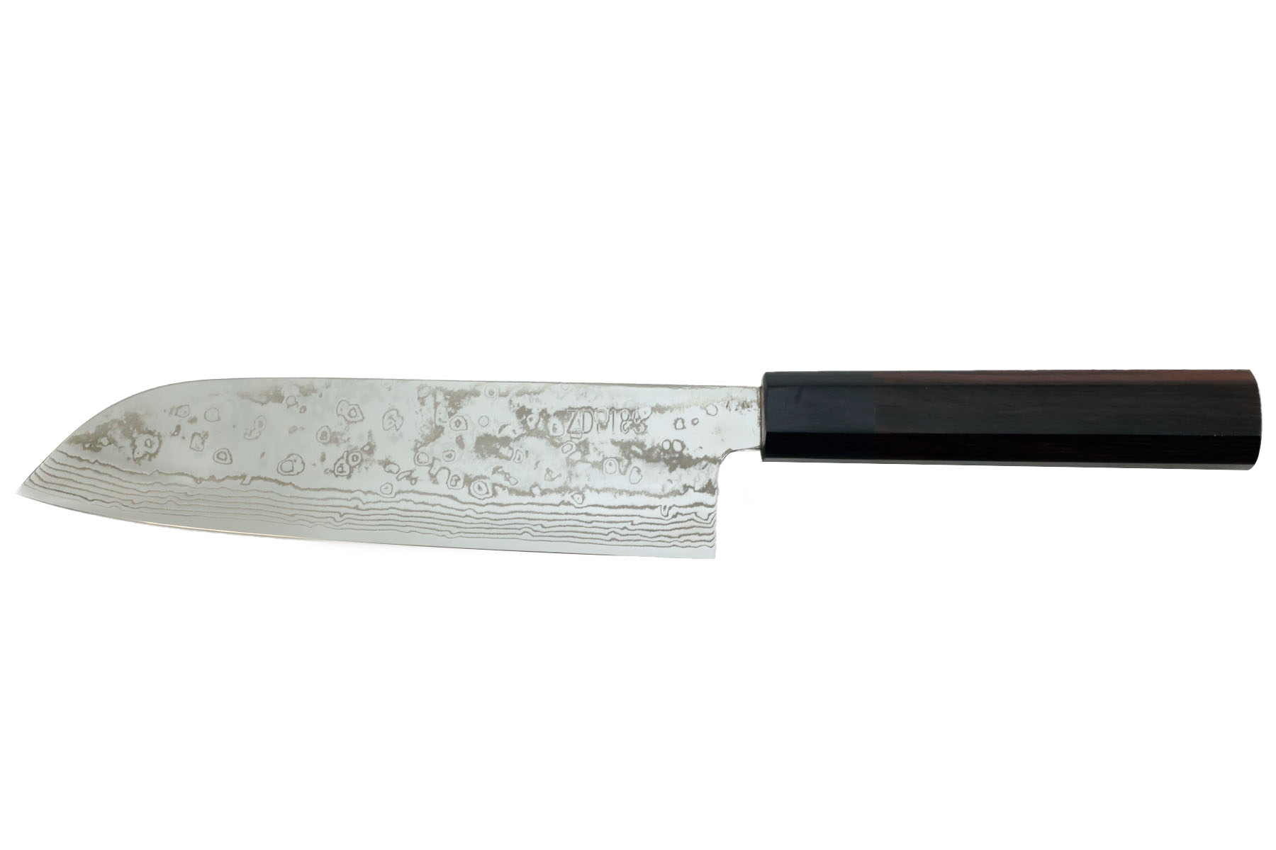 Couteau japonais artisanal de Yoshida Hamono - Couteau Santoku 18 cm - ZDP189 - Damas