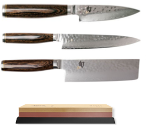 Set de 3 couteaux japonais Kai Shun Premier - forme végan et pierre