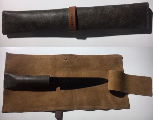 Mallette de rangement en cuir Crafted 1 couteau japonais - Rust