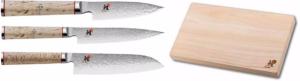 Set de 3 couteaux japonais Miyabi 5000MCD forme japonaise + Planche à découper Miyabi