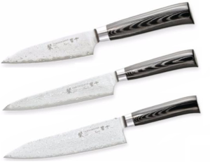 Set de 3 couteaux japonais Tamahagane Kyoto - forme européenne