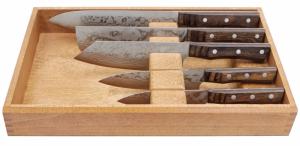 COFFRET DE 5 COUTEAUX ARTISANAUX SHIGEKI GAMME BROWNWOOD