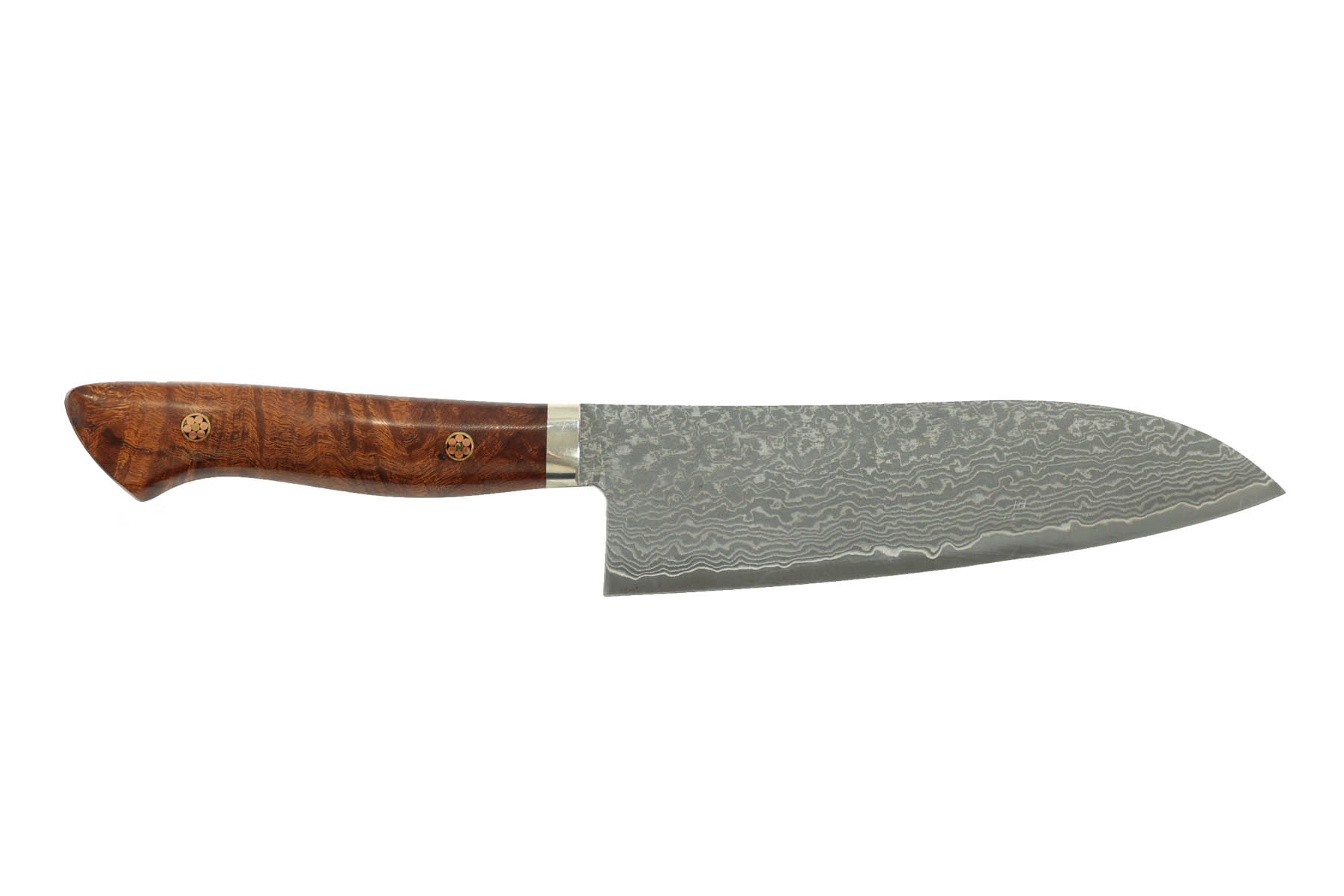 Couteau japonais artisanal Shigeki Tanaka R2 Damas - Couteau santoku 17,5 cm