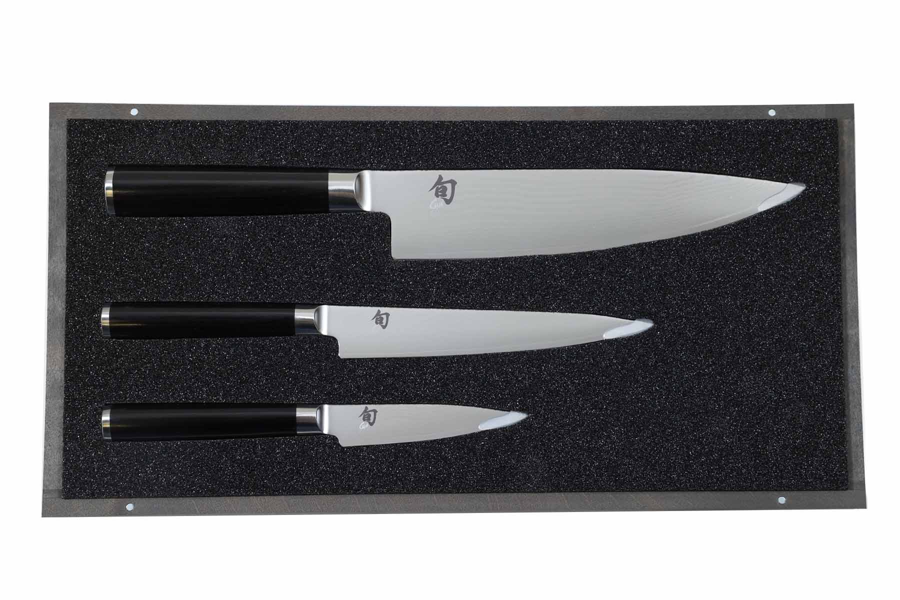 Coffret 3 couteaux japonais Kai Shun Classic damas - Couteaux japonais office, utilitaire et chef