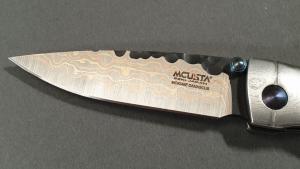 Couteau japonais pliant Mcusta modèle "Take" Mokumé collaboration Maxknives - série limitée