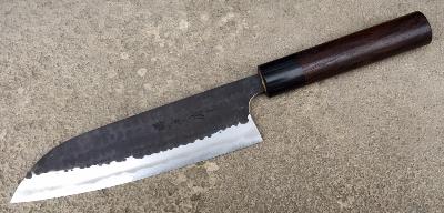 COUTEAU ARTISANAL JAPONAIS KATSUSHIGE SANTOKU 16,5 CM