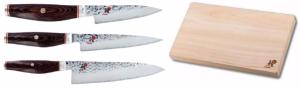 Set de 3 couteaux japonais Miyabi 6000MCT forme européenne + planche à découper Miyabi