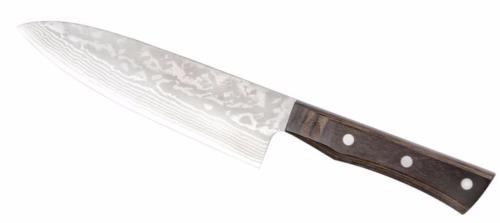 Couteau artisanal de Shigeki Tanaka gamme Brown-wood Chef 185 mm