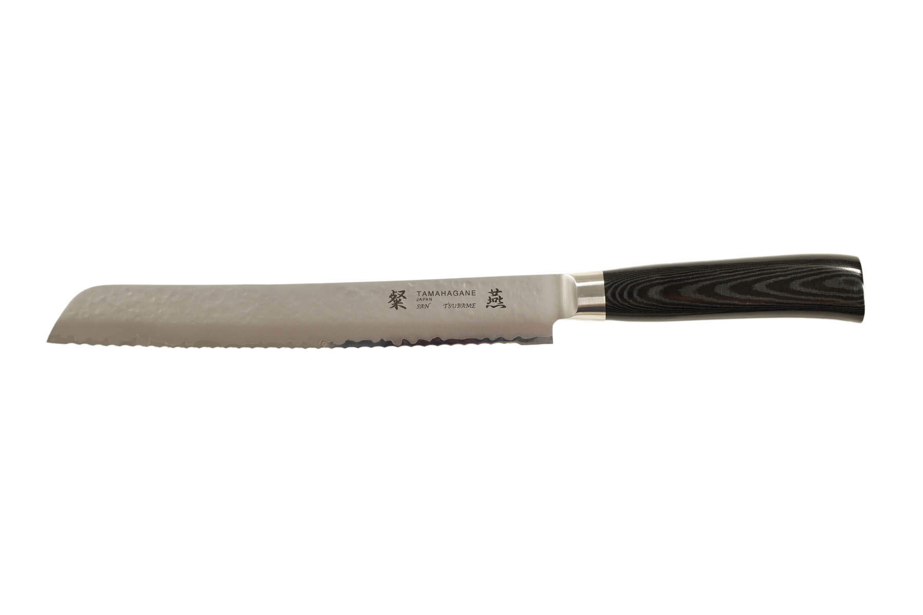 Couteau japonais Tamahagane Tsubame Hammered - Couteau à pain 23 cm