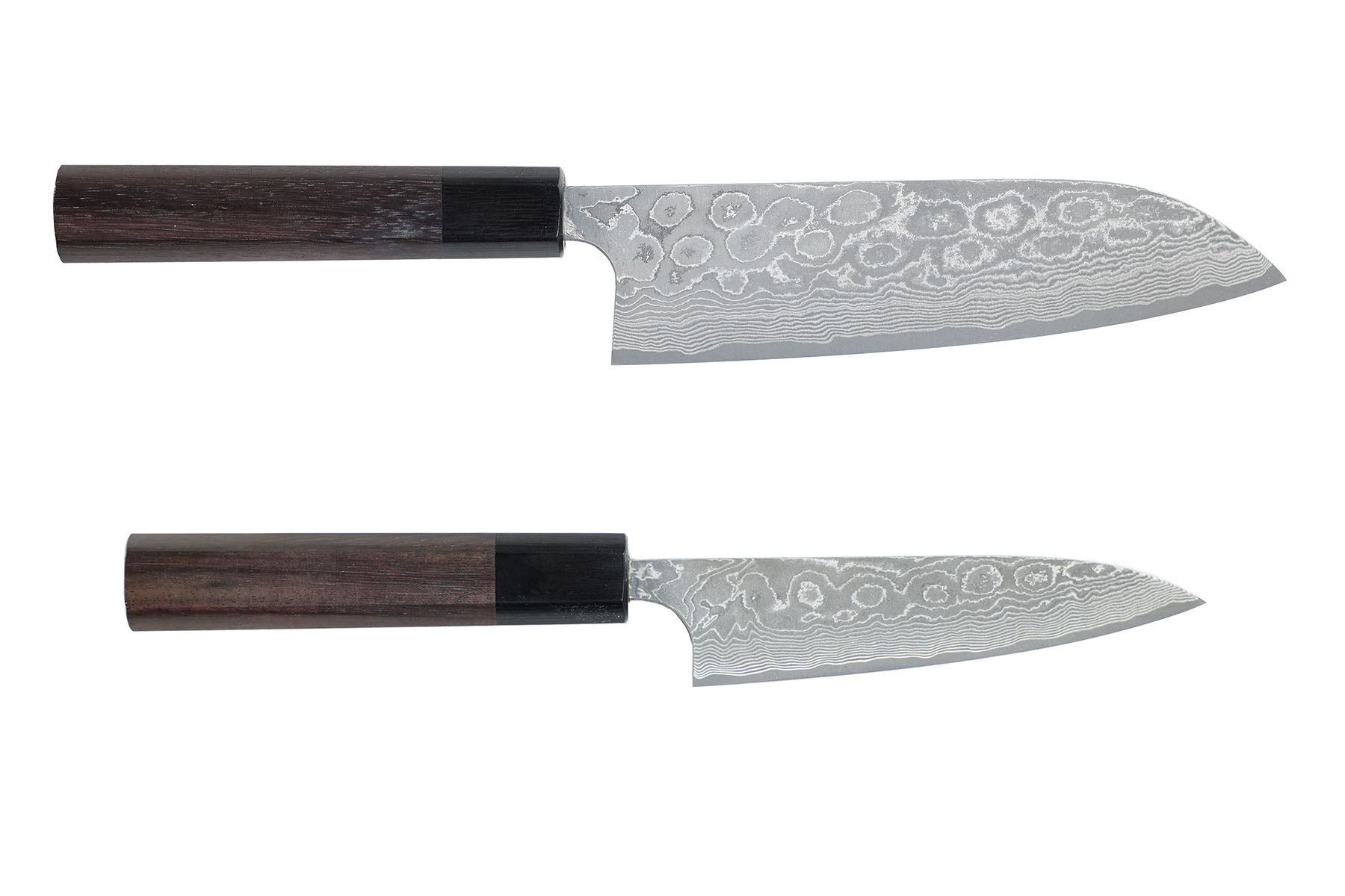 Set de 2 couteaux japonais Anryu Katsushige VG10 Damas - Santoku et Office