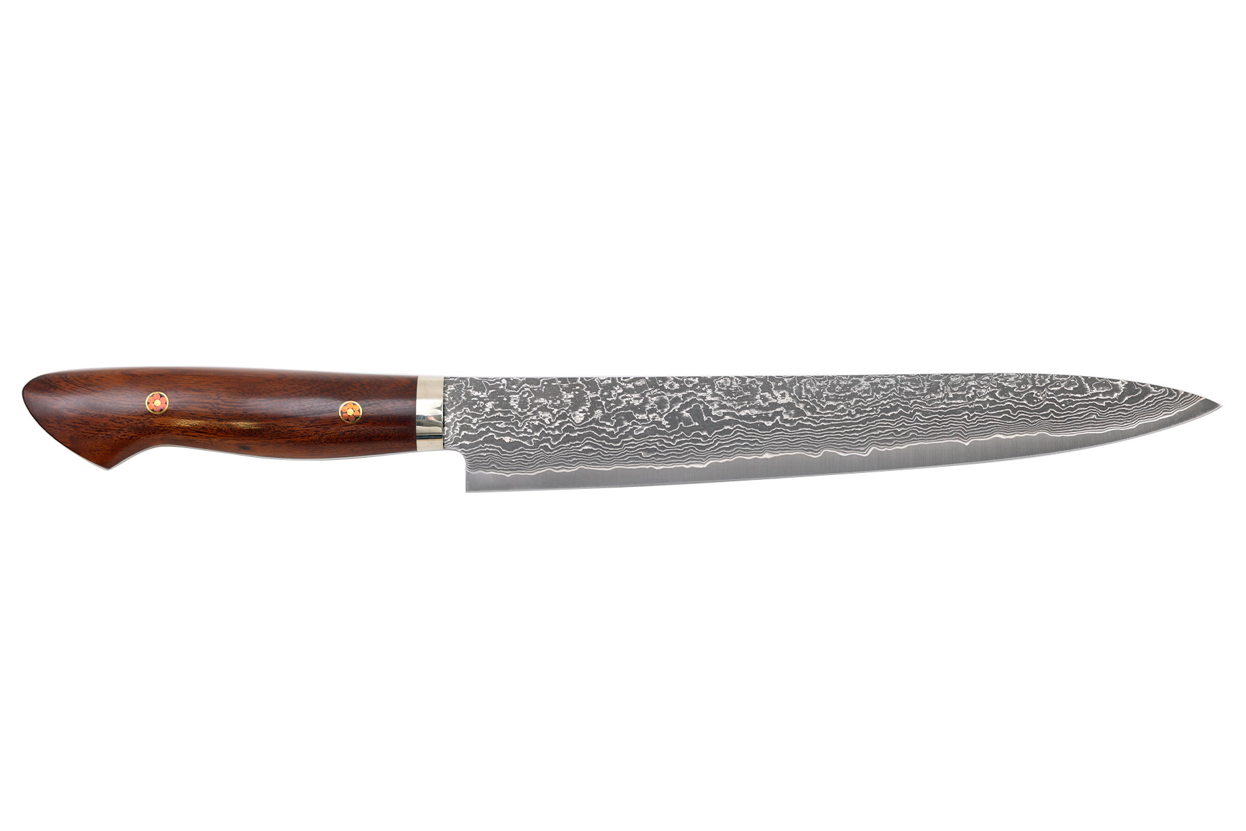Couteau japonais artisanal Shigeki Tanaka SG2 damas - Couteau sujihiki 24 cm