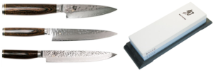 SET DE 3 COUTEAUX JAPONAIS KAI SHUN PREMIER "SPÉCIAL POISSON" ET PIERRE
