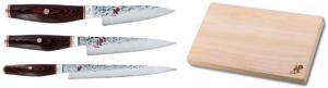 Set de 3 couteaux japonais Miyabi 6000MCT spécial poisson + Planche à découper Miyabi